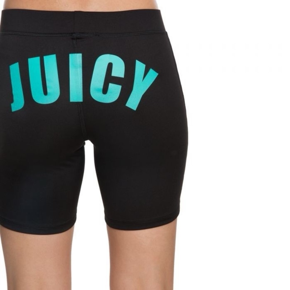 JUICY Couture Sport Active Shorts Gym Black Teal Blue Women's Size‎ S *NEW* $108 - Picture 4 of 7